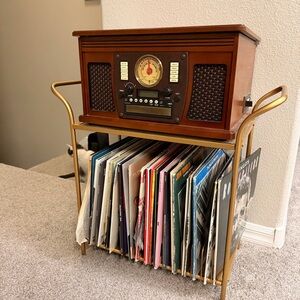 Record player with stand